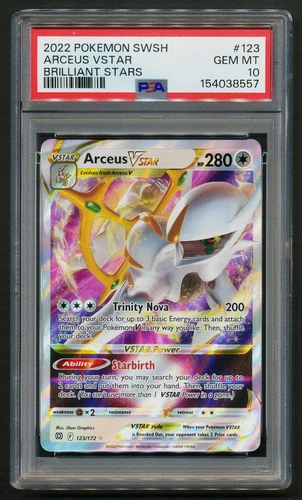 Arceus VSTAR 123/172 Ultra Rare Holo Pokémon 2022 Brilliant Stars PSA 10 GEM