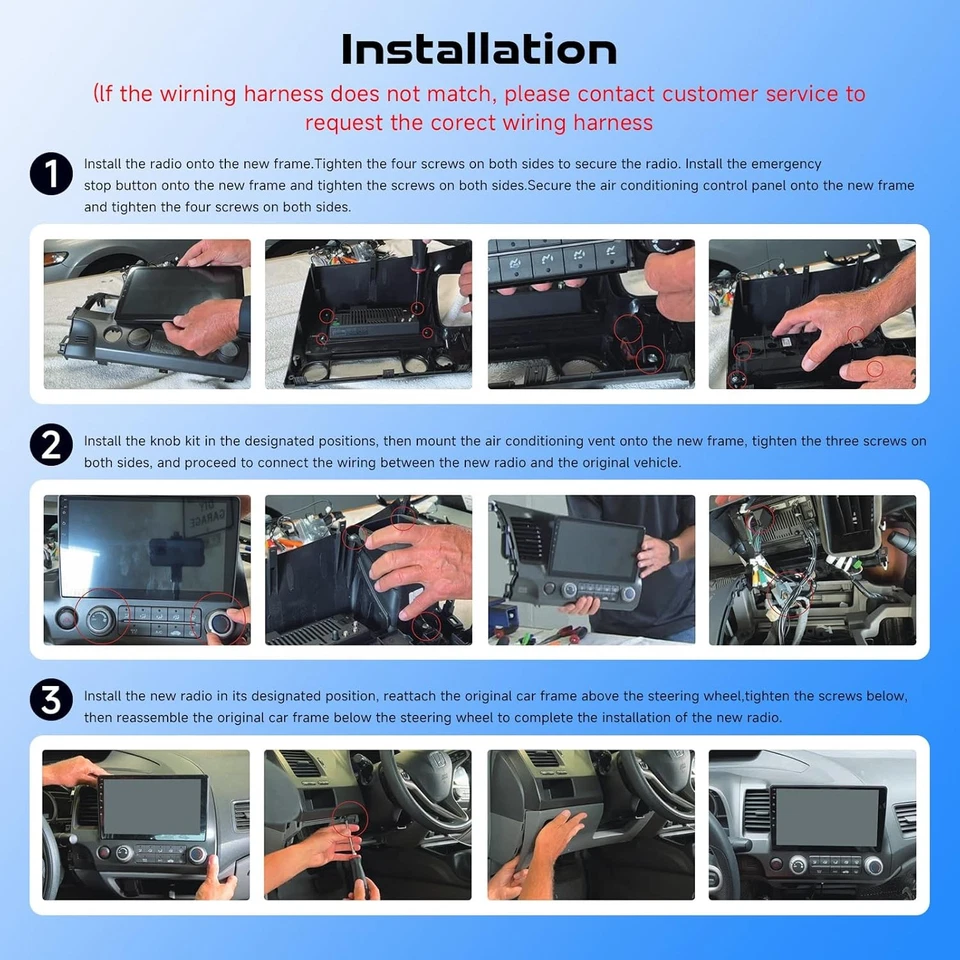 Radio estéreo GPS WiFi RDS para Honda Civic 2006-2011 Apple CarPlay Android 15 Foto 2 de 4