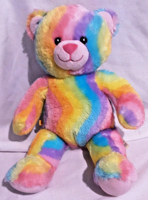 Build A Bear Enchanted Garden Rainbow Bear Pastel Swirl 17" Plush Stuffed Animal