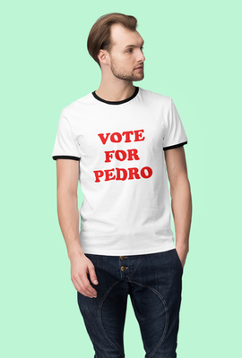Napoleon Dynamite - Vote for Pedro - Retro Ringer Shirt - Guys