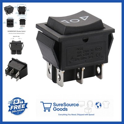 DPDT Momentary Rocker Switch ON-Off-ON 6-Pin Toggle Switch for Marine Automotive