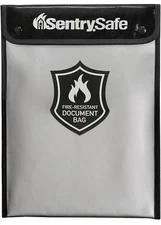 SentrySafe FBWLZ0 Fire and Water Resistant Bag with Zipper for Documents, 1.5" x