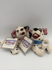 Vintage Disney Store 101 Dalmations Mini Bean Bag Plush Lucky Jewel 8" Set