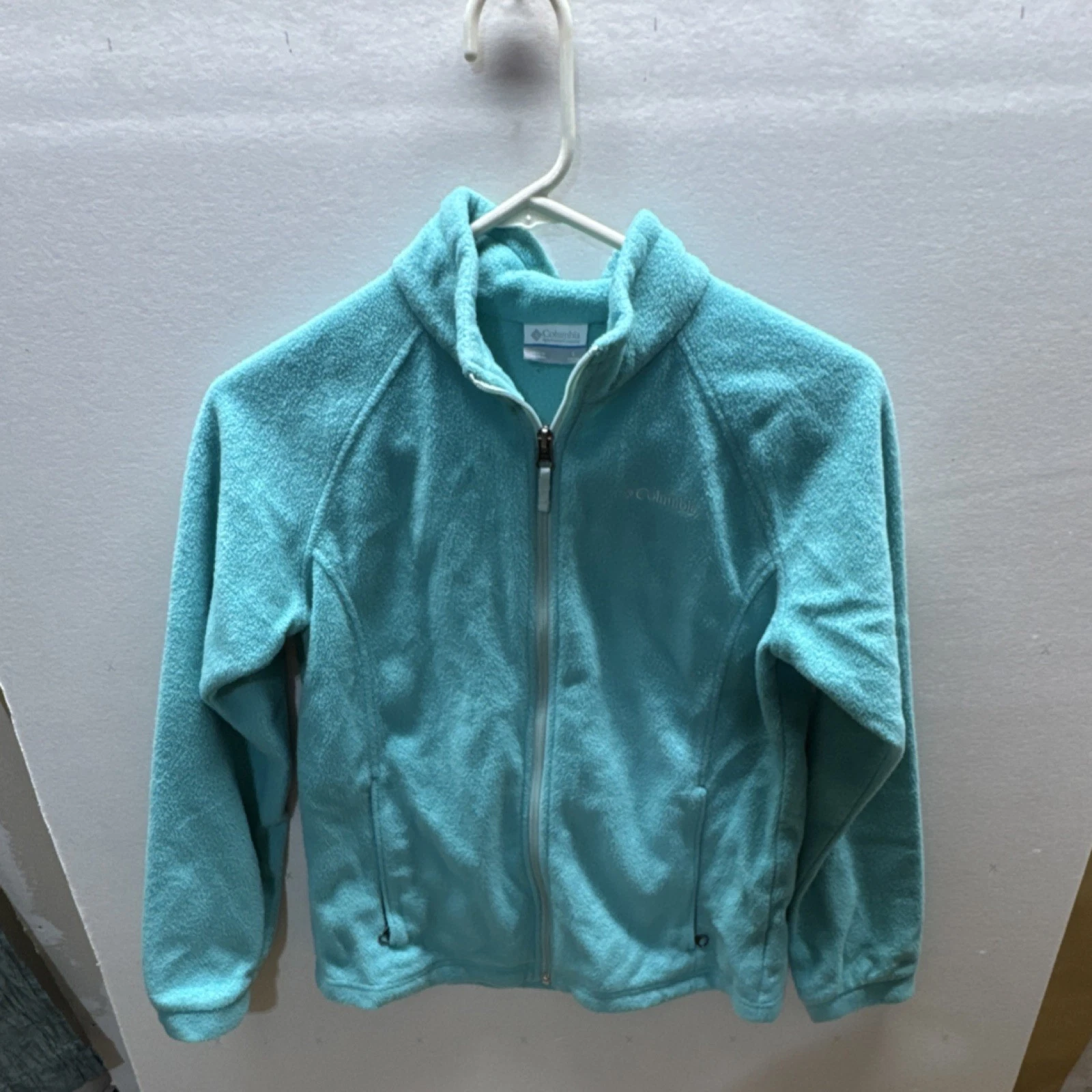 Columbia Unisex Kids Light Blue Fleece Jacket Full Zip Size L