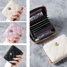 RFID Blocking Wallet ID Credit Card Holder Slim PU Leather Zipper Pocket Case