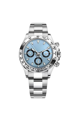 Custom Built Chronograph Watch | VK63 Quartz | Ice Blue Dial & Steel Bezel