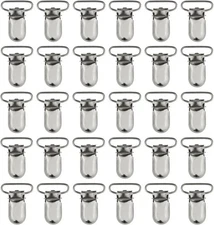50pcs 1" Pacifier Suspender Clips, Marrywindix Clips for Silver