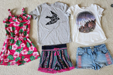 Girls Size 4/5 Bundle Summer Clothing, Shorts Tops Romper