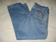 Vintage Destressed Dickies Men's Double Knee Carpenter Jeans 33 x 29