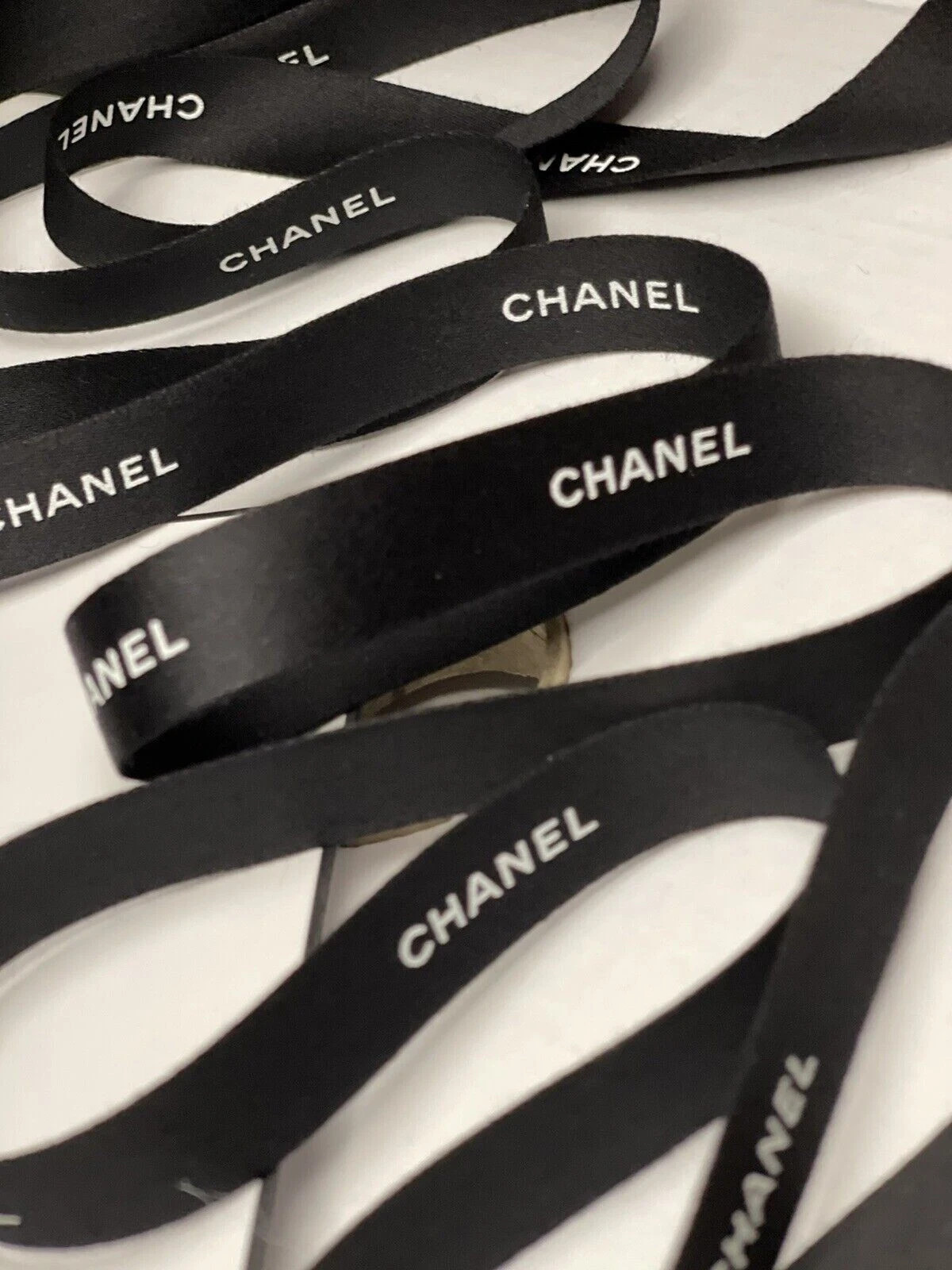 10 Yards of Chanel Classic Black Gift Wrap Ribbon 100% Authentic (Uncut)