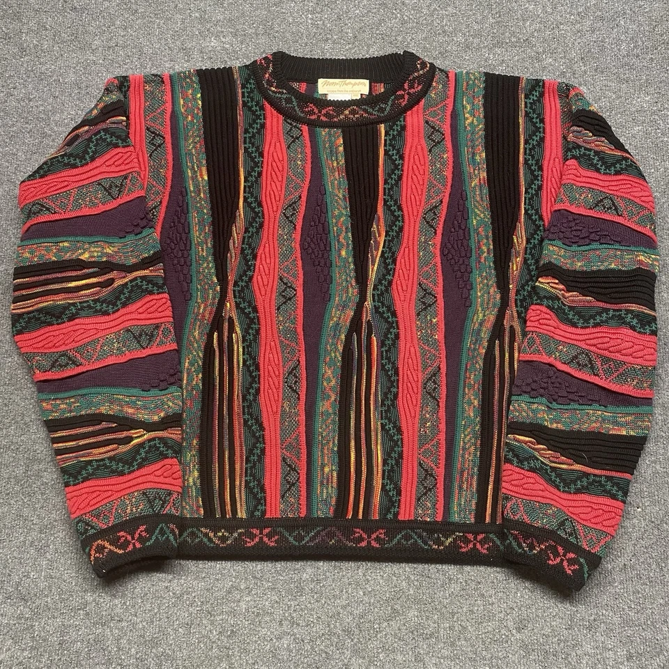 Vintage Norm Thompson Tundra 3-D Knit COOGI STYLE Sweater Sz 2XL Mercerized - Image 2 of 4
