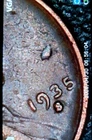 Detached Lam Peel ~ 1935 S Lincoln Wheat Cent Penny 1C ~ Mint Error Coin