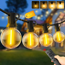 Outdoor Garden String Lights LED - 65.5Ft G40 20M Festoon Light Mains Powered wi