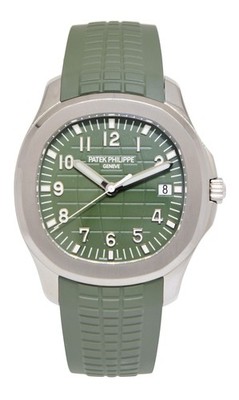 Patek Jumbo Aquanaut 5168 Khaki Green 18k White Gold Watch B/P '22 5168G