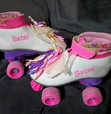 Vintage 1989 Barbie Quad Roller Skates Girls US Size 12 By Brookfield
