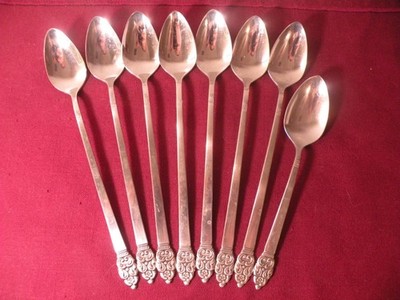 7 Oneida VINLAND Iced Teaspoons Satin Stainless Community + 1 Teaspoon