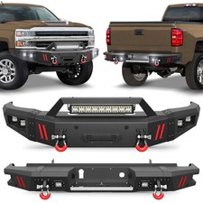 Front Rear Bumper Wwinch Plate Led For 2015-2019 Chevy Silverado 25003500 Hd Front Rear Bumper Wwinch Plate Led For 2015-2019 Chevy Silverado 25003500 Hd