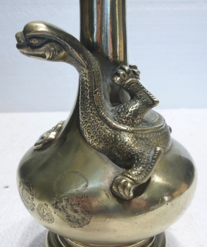 Antik Vase Chinesisch Bronze Eidechse Drache - Bild 5 von 6