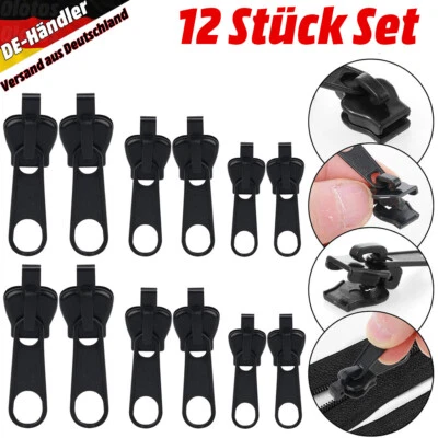 OLOTOS 12 x Reißverschluss Reparatur Set Zipper Ersatz Anhänger Schieber Fix Verschluss
