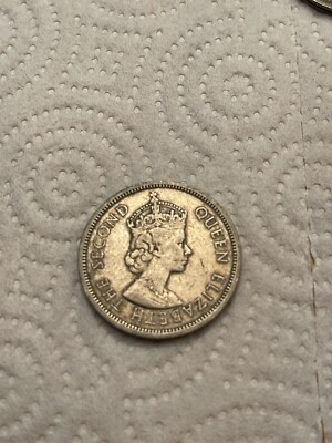 古幣收藏亞洲香港錢幣硬幣鎳幣銅幣1960年香港壹圓香港一元香港1元