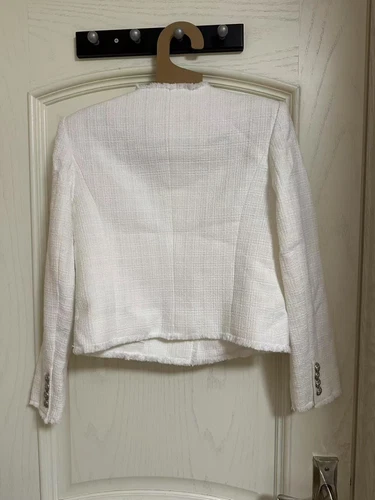 NEW VERONICA BE ARD OLBIA TWEED JACKET Off White 2-10 - Picture 6 of 6