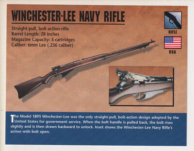WINCHESTER-LEE NAVY RIFLE 6mm Lee USA Gun Atlas Classic Firearms PHOTO CARD
