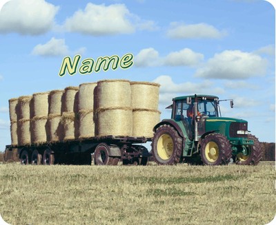 (10.50) MAUSPAD mit Lotuseffekt TRECKER TRAKTOR MIT HÄNGER - INKL. NAME/TEXT