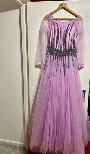 Maxi dress long lilac-size S-M ( wedding, party, prom) - Picture 8 of 9