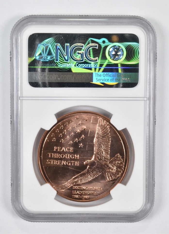 (2016) MS69 RD Bronze Medal Ronald & Nancy Reagan Coin and Chronicles NGC - Image 2 of 4
