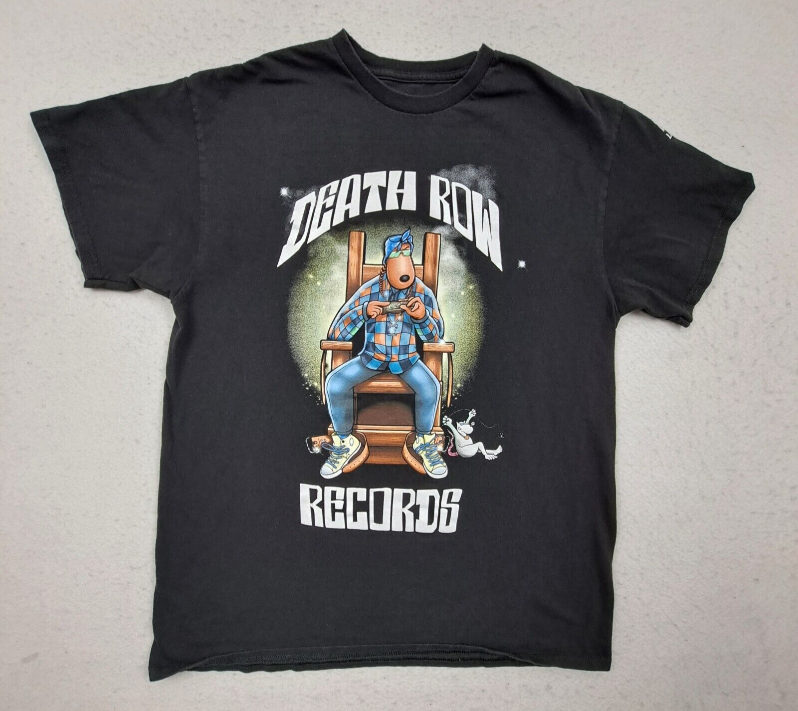 FILA Death Row Records Snoop Dogg T Shirt Uomo Grande Nera Grafica Rap Tee