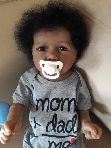 Reborn Baby Boy Doll Full Body Silicone Vinyl 22