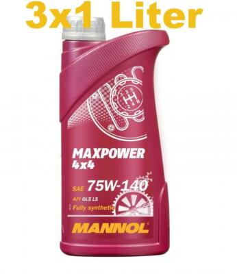 3x1 Liter MANNOL Maxpower 4x4 75W-140 GL 5 Getriebeöl Limited Slip 75W140