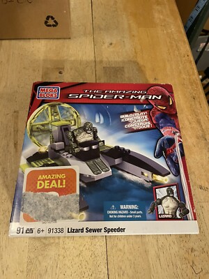 Mega Bloks Amazing Spider-Man Lizard Sewer Speeder #91338 91 Pcs New Sealed