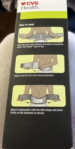 CVS HEALTH BACK COMFORT COMPRESSION SUPPORT MODERATE SUPPORT ONE SIZE - Picture 4 of 4