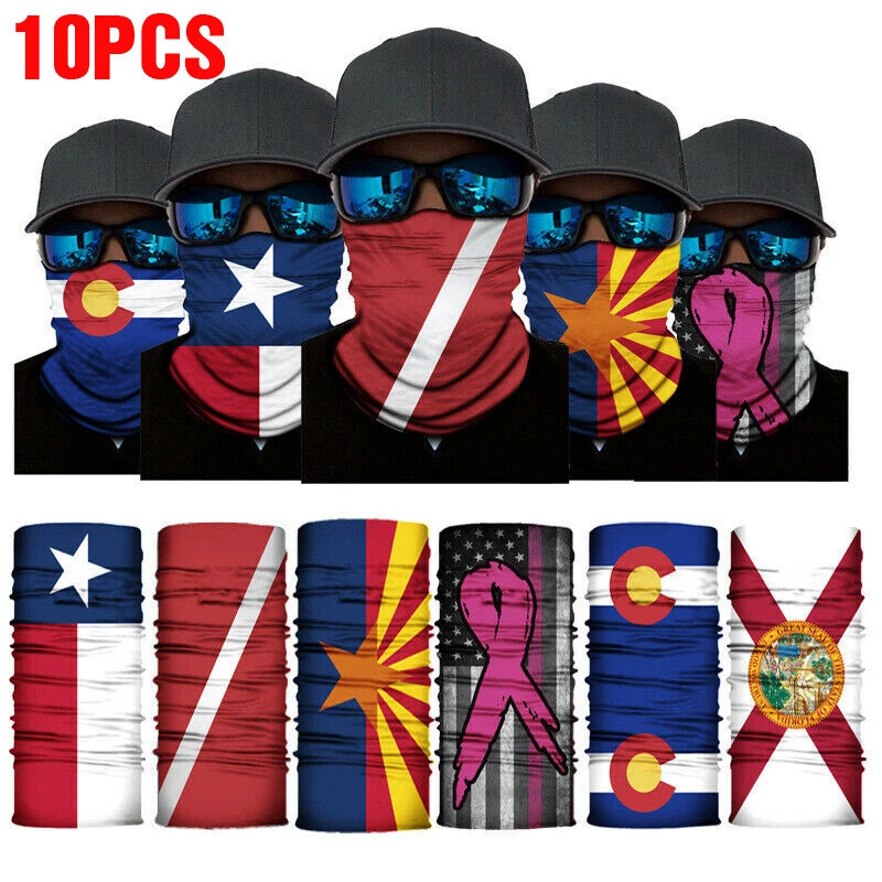 National Flag Neck Gaiter Face Scarf Tube Bandana Fishing Balaclava Headband UV