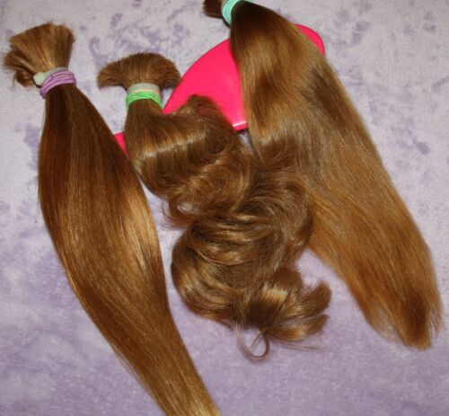 HAIR REBORN WIG 5.8oz Tot BABYFINE GOLDEN COPPER BLONDE BUNDLE PONYTAILS B22 - Picture 7 of 12