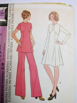 Tunic Top Dress Pants Slacks 12 McCalls 3866 Sewing Pattern UC VTG Carefree