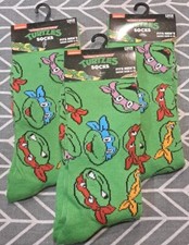 Teenage Mutant Ninja Turtles SOCKS Nickelodeon Men's Novelty Size 6-12, 3 Pairs