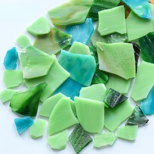 200g Translucide Mosaïque Tuiles en Vrac Verre Teinté Formes pour DIY Arts Décor - Afbeelding 7 van 16