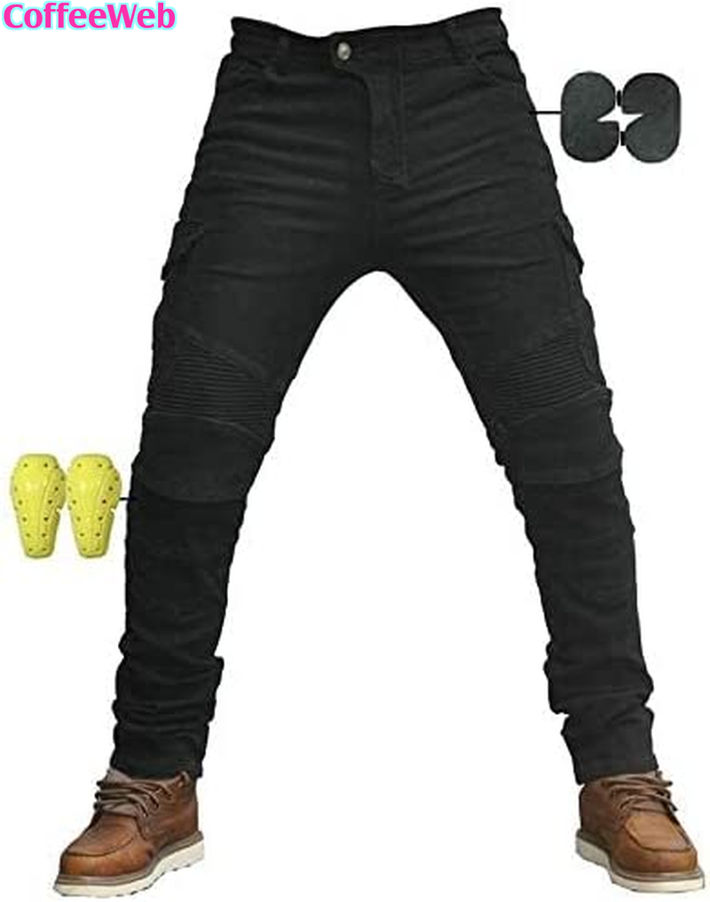 Jeans Da Moto Uomo Con Protezioni - Rinforzato, Antivento, Con Armature Per Ginocchia E Fianchi - Foto 7