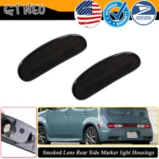 Left+Right Smoke Rear Fender Side Marker Lights Trim Cover For 09-14 NISSAN CUBE