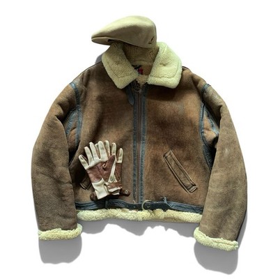 Schwere & robuste Schott B-3 RAF TYPE Shearling Piloten Bomber Lederjacke - 50