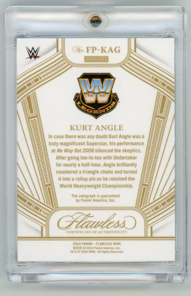 2024 Panini Flawless Kurt Angle Flawless Performances Ruby On Card Auto /15 - Image 2 of 2