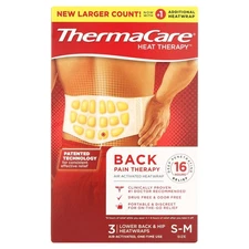 ThermaCare Lower Back & Hip Small/Medium Pain Relief Heat Wraps, 3 Ct