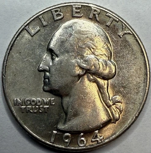 1964 Uncirculated Washington Silver Quarter Exact Coin Imaged #WQ65