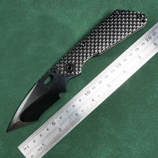 M390 Tanto DLC Black Blade Stonewash TC4 Scales for Strider SNG