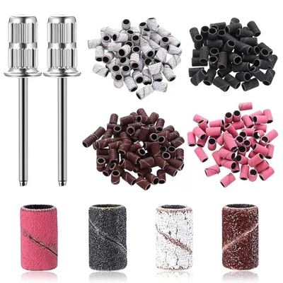 ZHENGYYUU 310 Stück Schleifkappen Nagelfräser, Schleifhülsen Nagelfräser, Nagelfräser Aufs