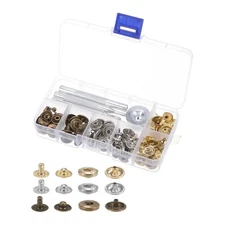 30 Sets Snap Fasteners Kit 12.5mm with 4 Setter Tools & Box for Clothing