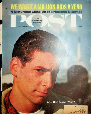 Original Mar 10, 1962 Saturday Evening Post Cover Only: Ft. After High School
