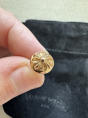 Chrome Hearts 22k Yellow Gold Cross Ball Stud Earring NEW | eBay